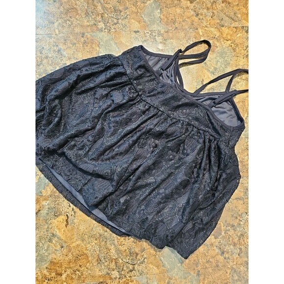 Hot Topic Black‎  Lace-Skull Babydoll Tank Top Size Small NWT (B9) - Picture 5 of 6